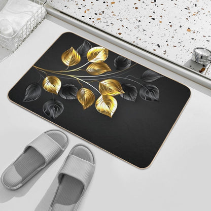 Background with Gold And Black Branches Bath Mat