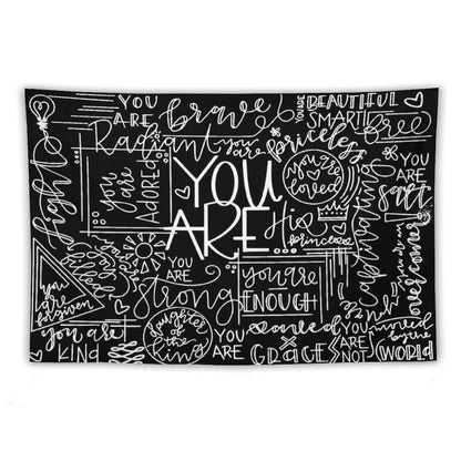 You Are Enough Black Tapestry