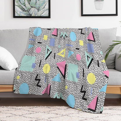 Eighties Memphis Pattern Design Throw Blanket