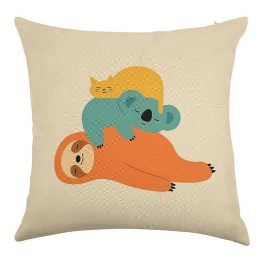 Being Lazy Linen Throw Pillow Cover