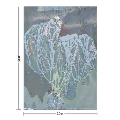 Fernie Resort Trail Map Throw Blanket
