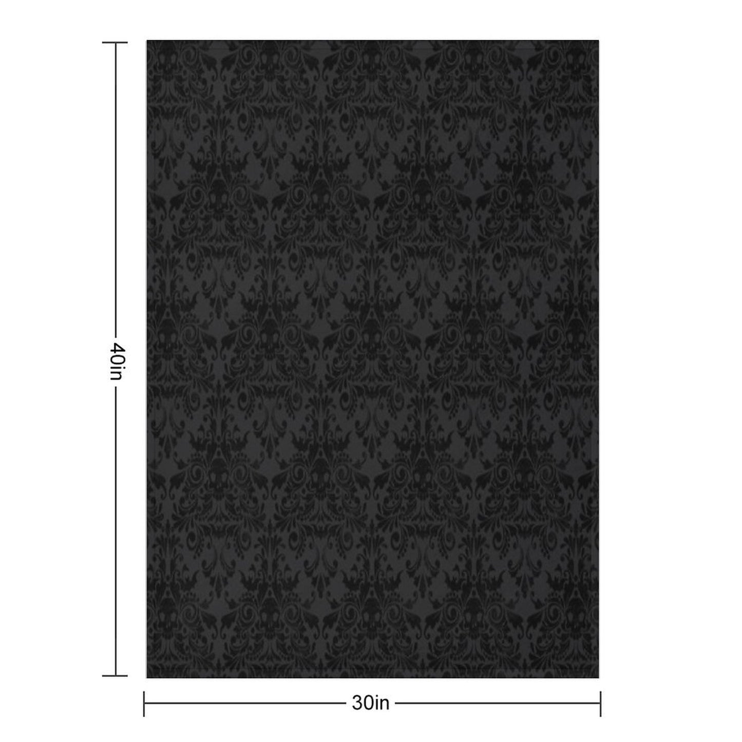 Skull Damask Pattern - Grey Throw Blanket