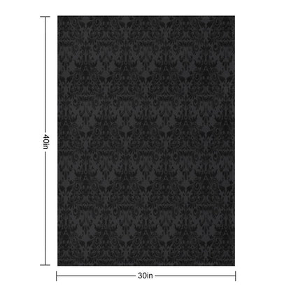 Skull Damask Pattern - Grey Throw Blanket