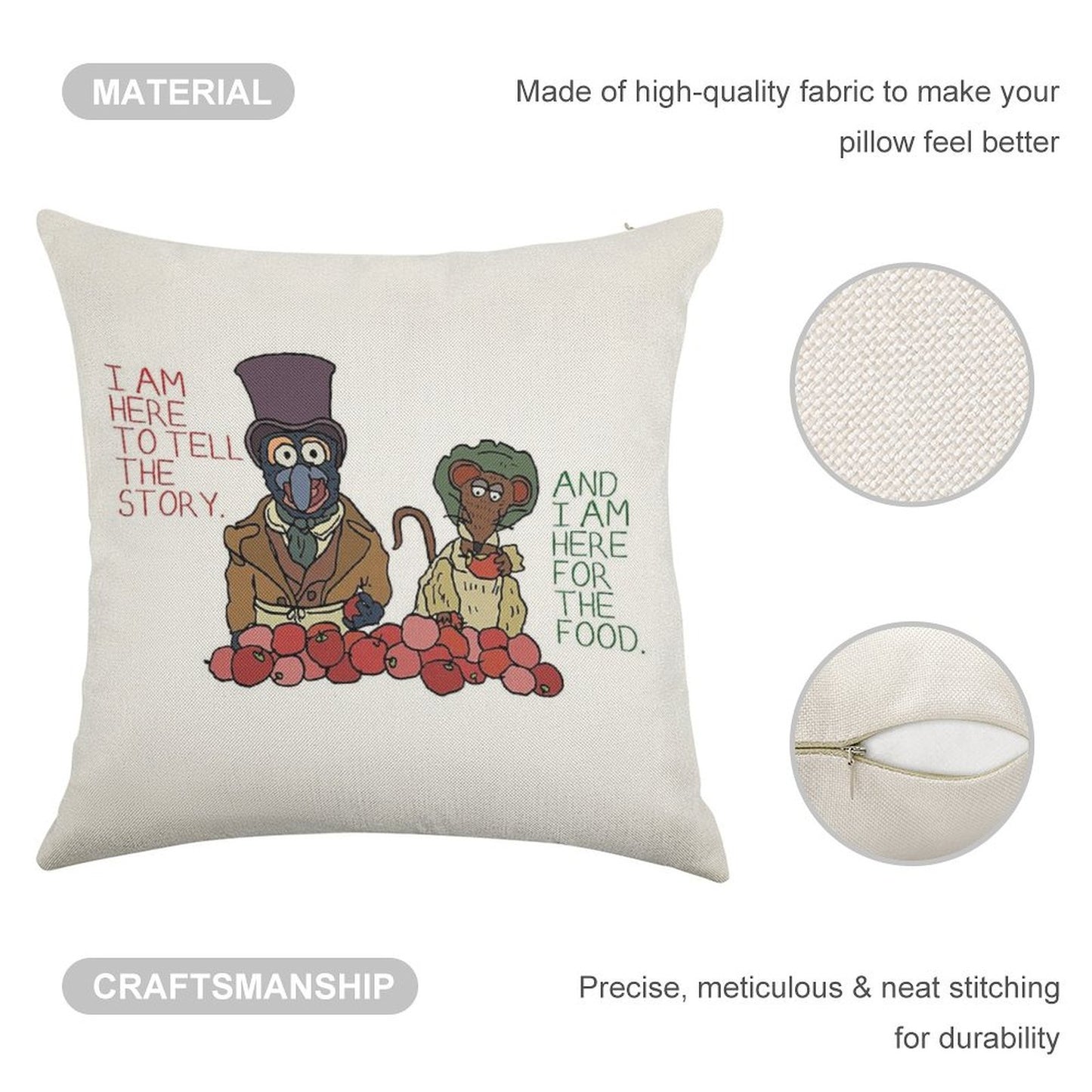 Muppet Christmas Carol - Gonzo And Rizzo Linen Throw Pillow Cover