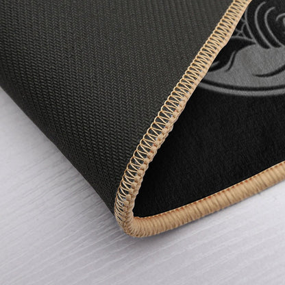 Gray And Black Yin Yang Koi Fish Bath Mat