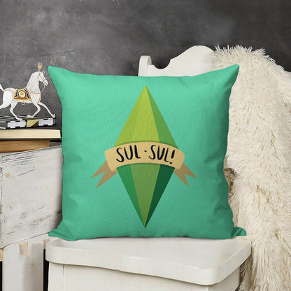 Plumbob Linen Throw Pillow Cover