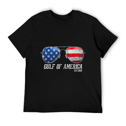 Gulf of US America Est 2025 US Flag Sunglasses T-Shirt