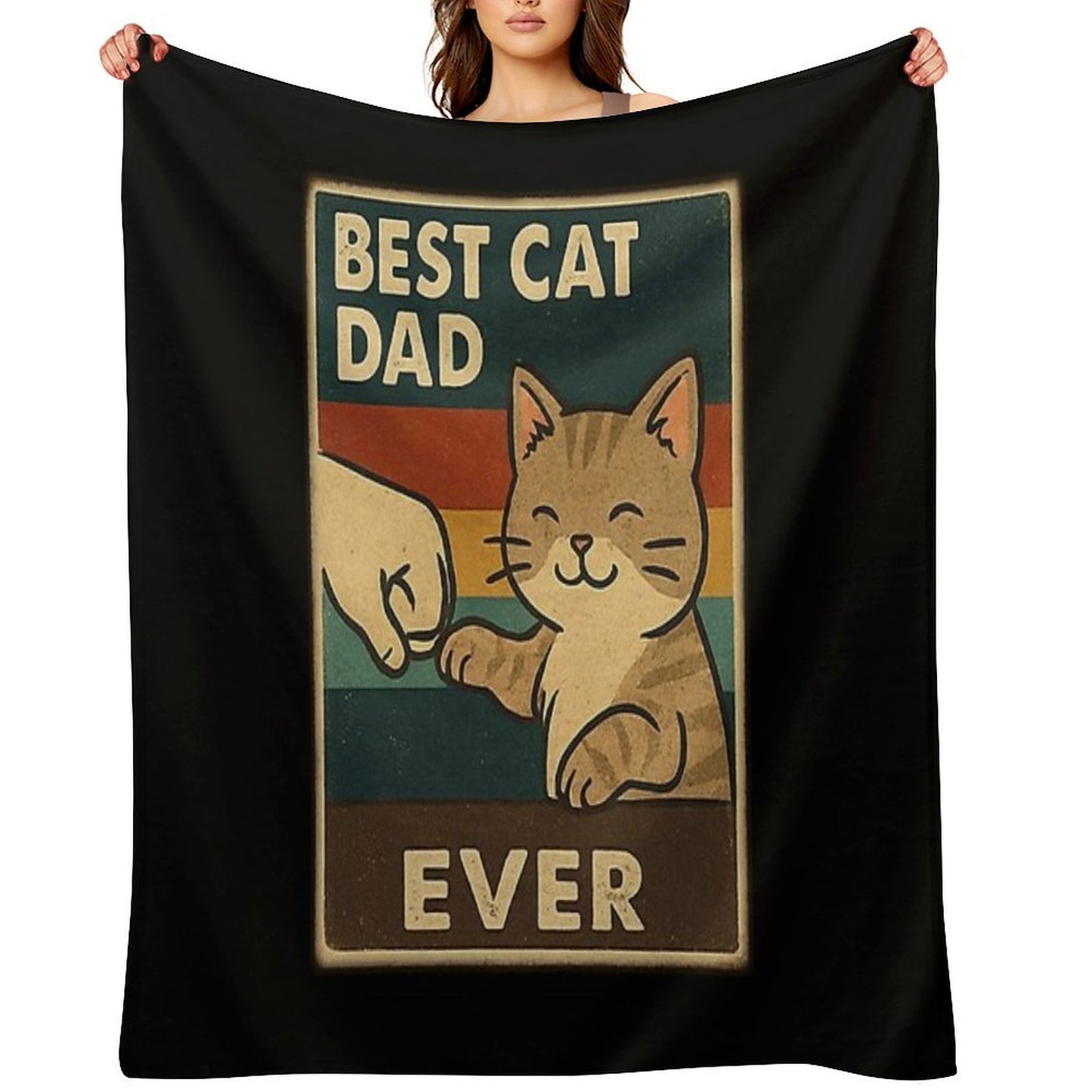 Best Cat Dad Ever Throw Blanket