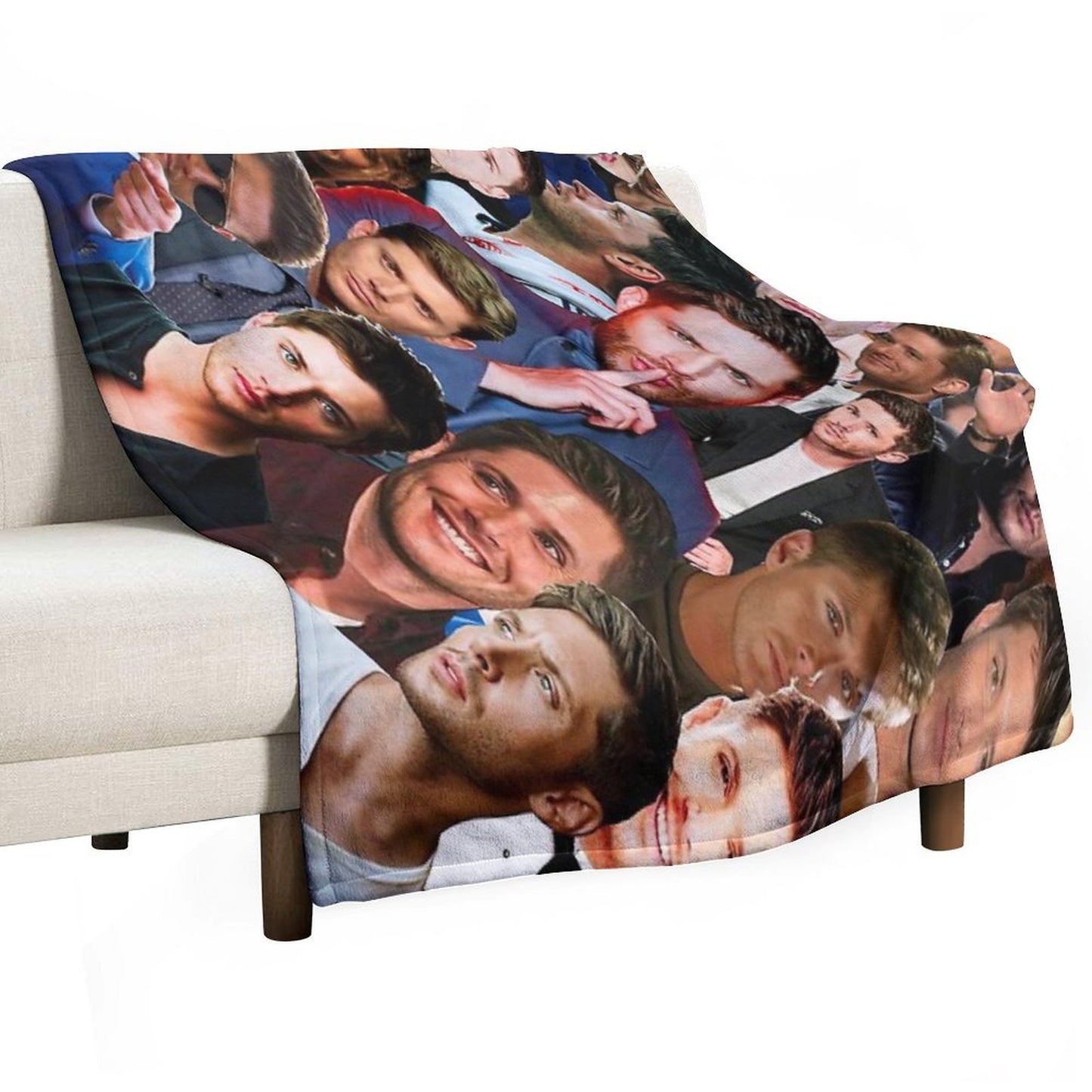 Jensen Ackles Photo Collage Throw Blanket