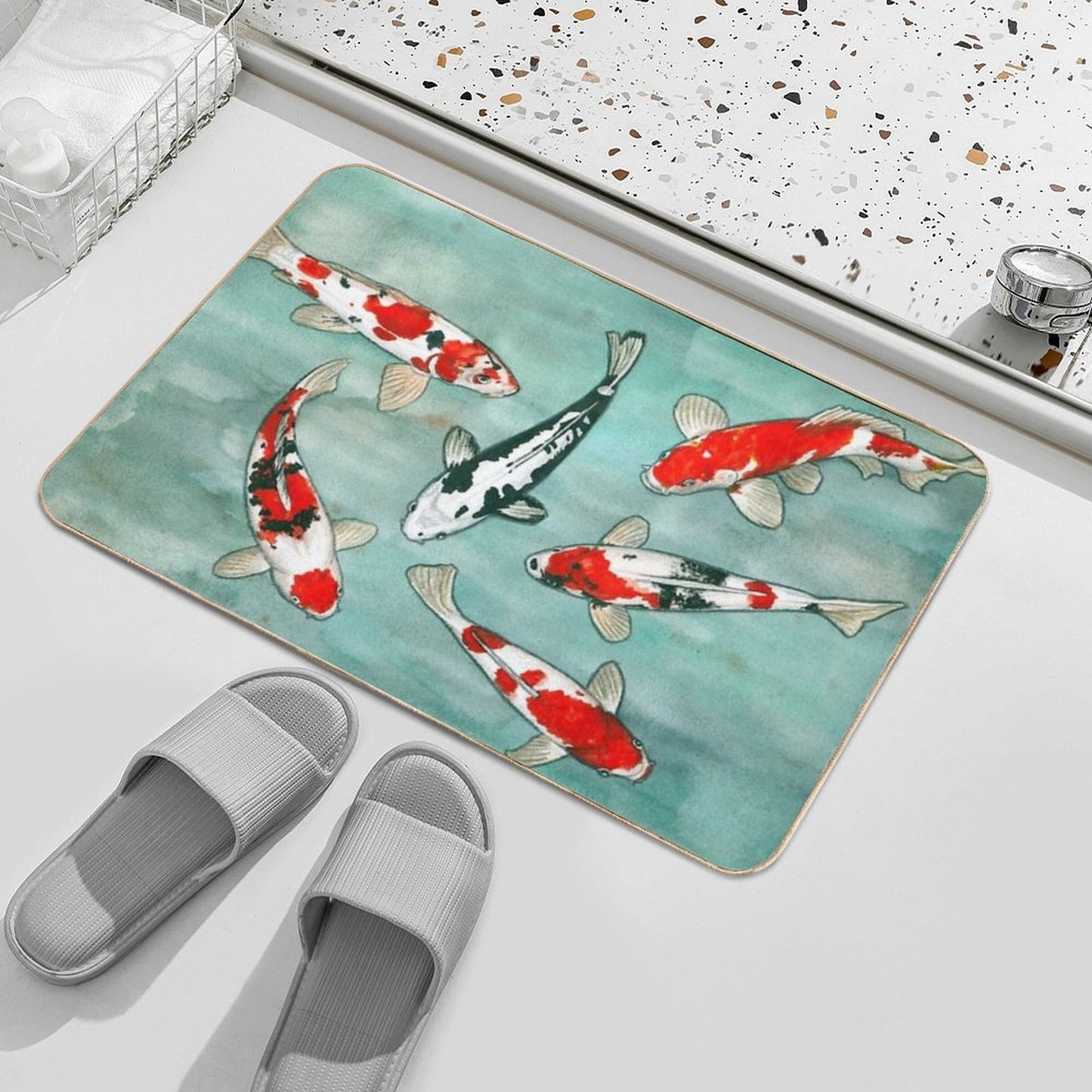 Le Ballet Des Carpes Koi Bath Mat
