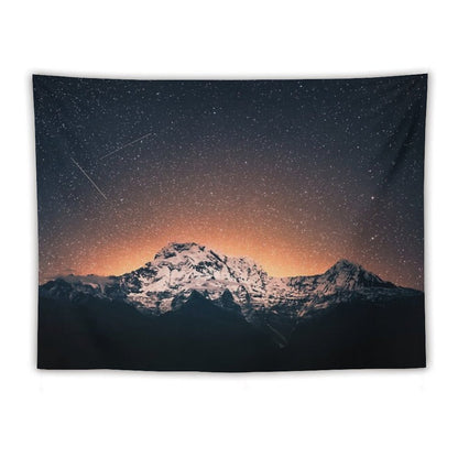 Star Mountain Milky Way Night Tapestry