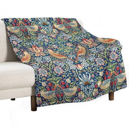 Strawberry Thief by William Morris Throw Blanket