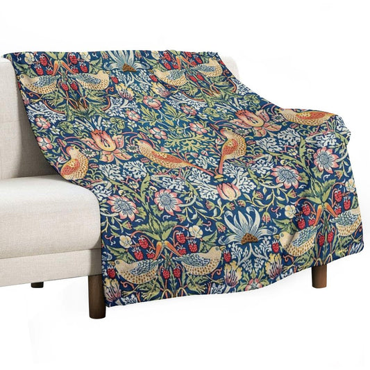 Strawberry Thief by William Morris Throw Blanket