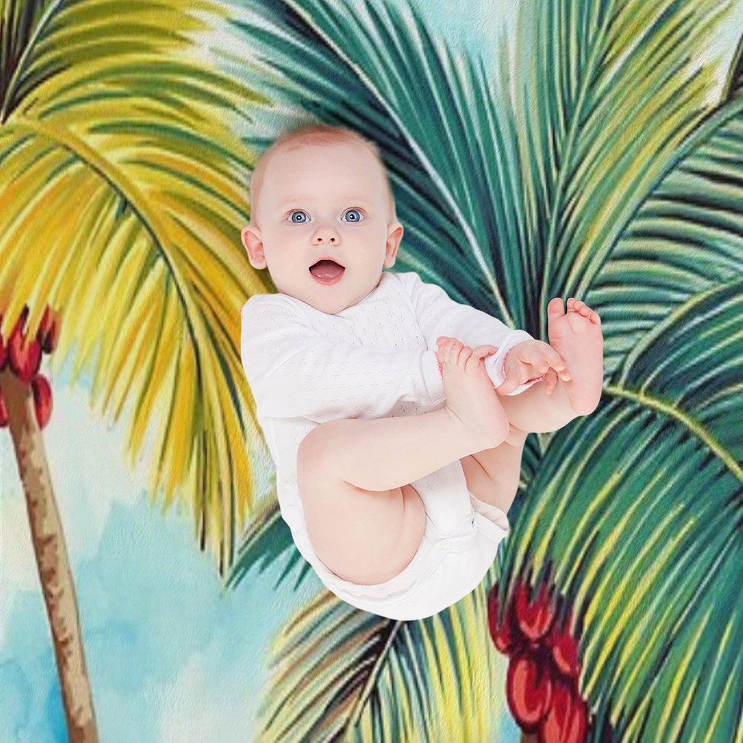 Tropical Palm Trees Throw Blanket