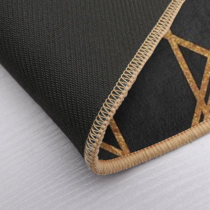 Black Gold Geometric Bath Mat