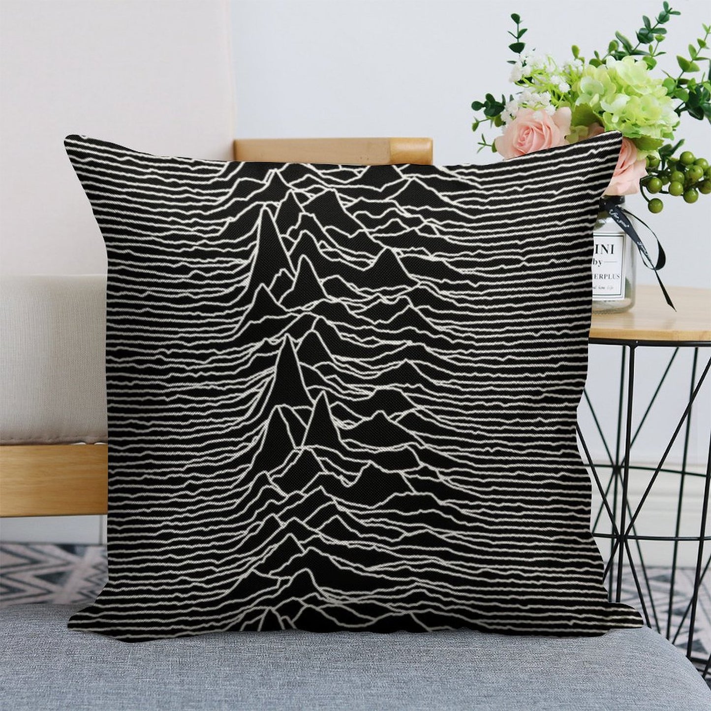 Unknown Pleasures [J01] Linen Throw Pillow Cover