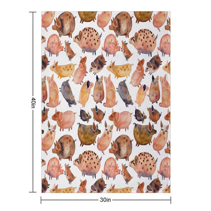 Pig Collection Throw Blanket