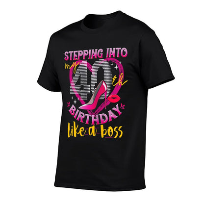 Womens Birthdays for Women 40th Birthday 40 Year Old Lady  Wrinkle-resistant T-Shirt