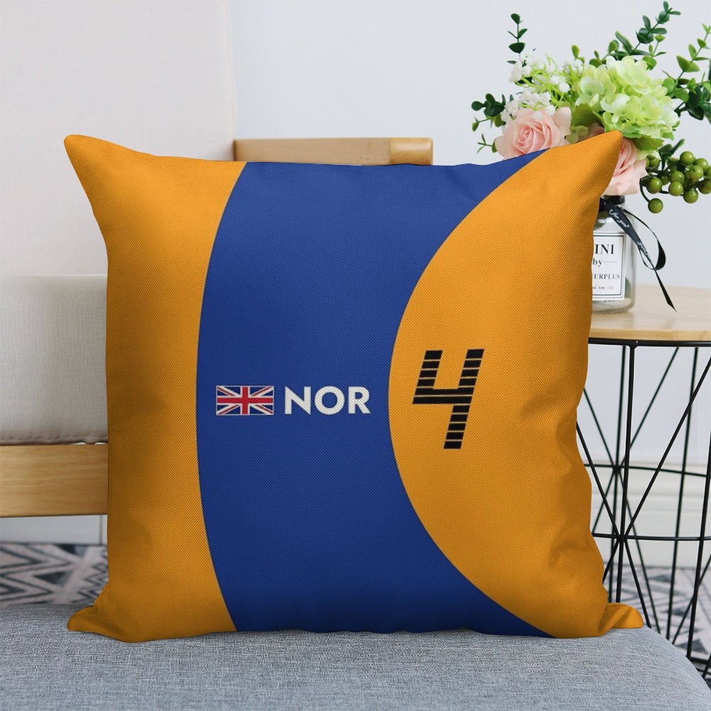 F1 2021 - #4 Norris Linen Throw Pillow Cover