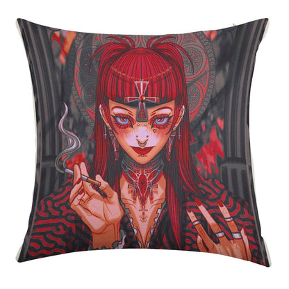 Darkness Linen Throw Pillow Cover