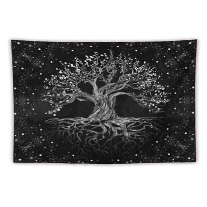 Tree of Life Drawing Black And White Tapestry