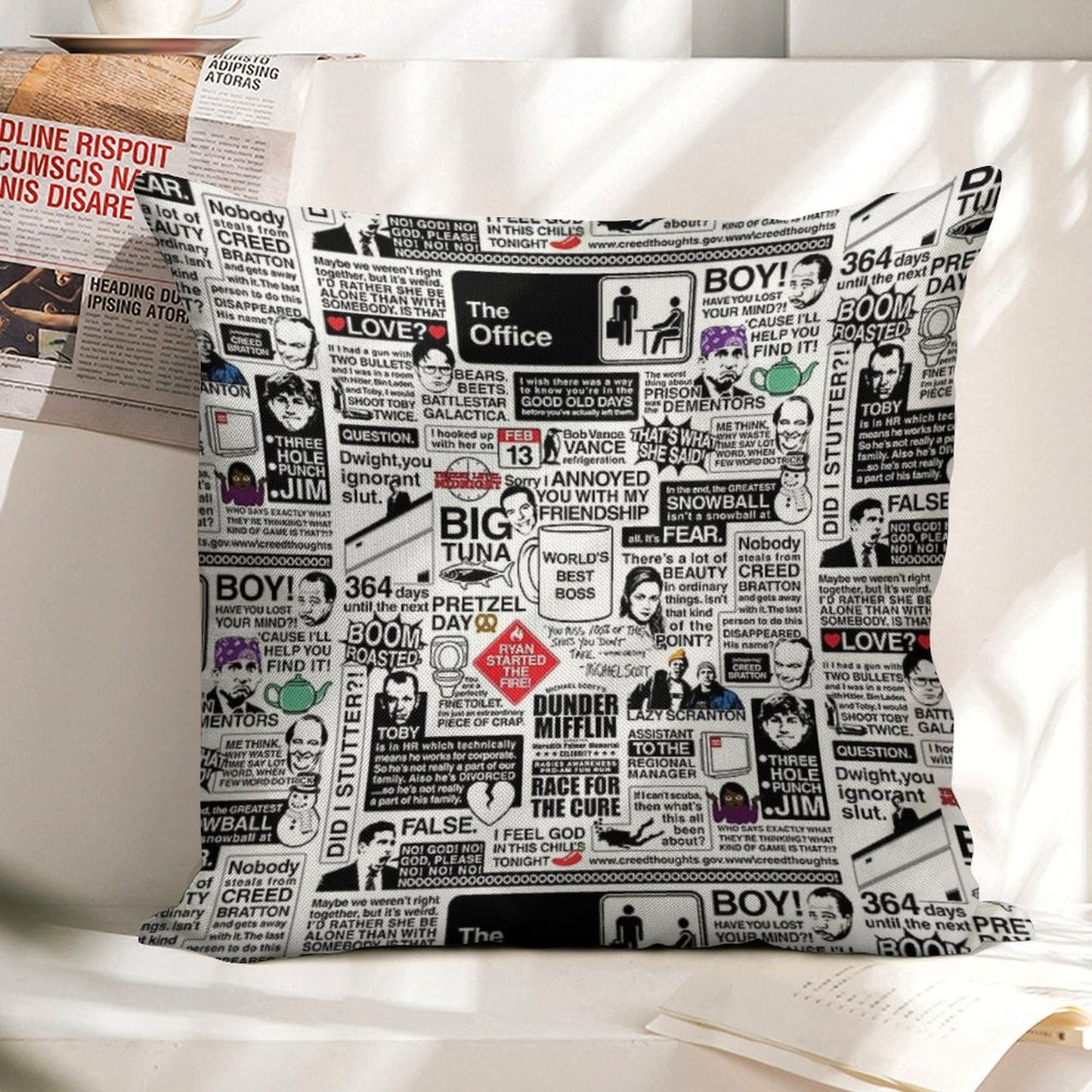 Wise Words From The Office - The Office Quotes (Variant) Linen Throw Pillow Cover