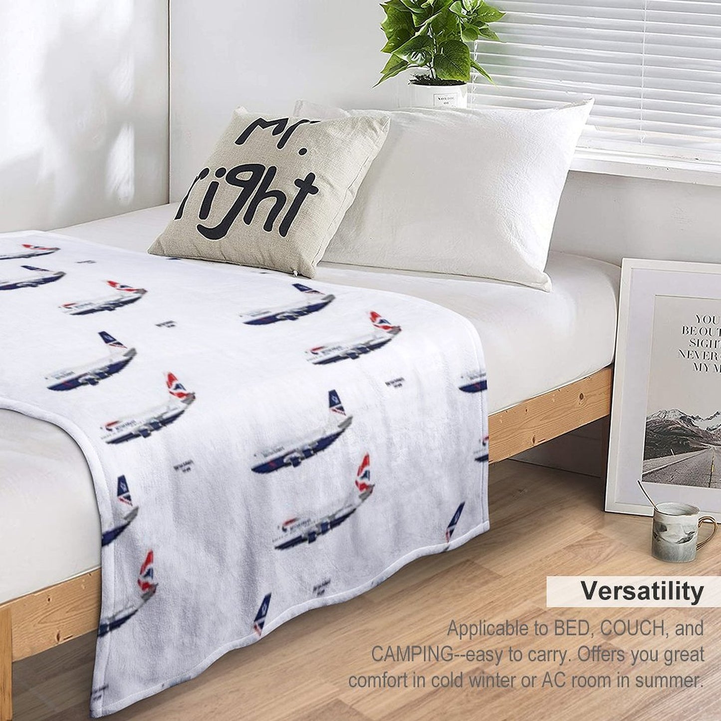 British Airways 747s Throw Blanket