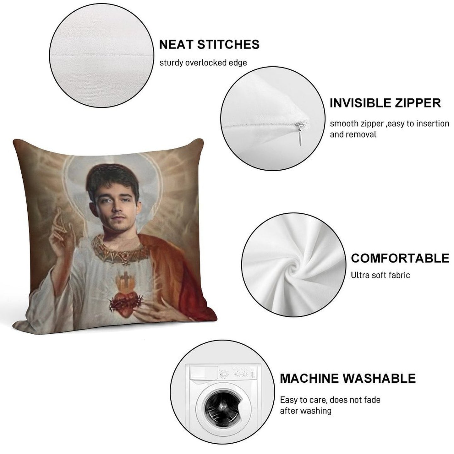 Charles Leclerc Soft Easy Maintenance Throw Pillow