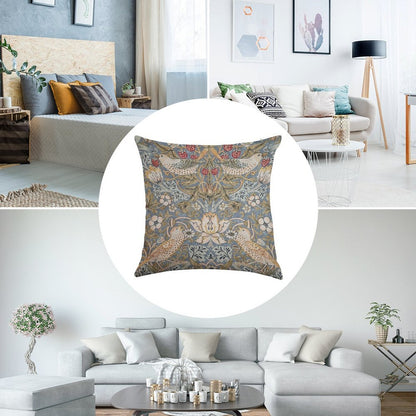 The Strawberry Thief Linen Throw Pillow Cover