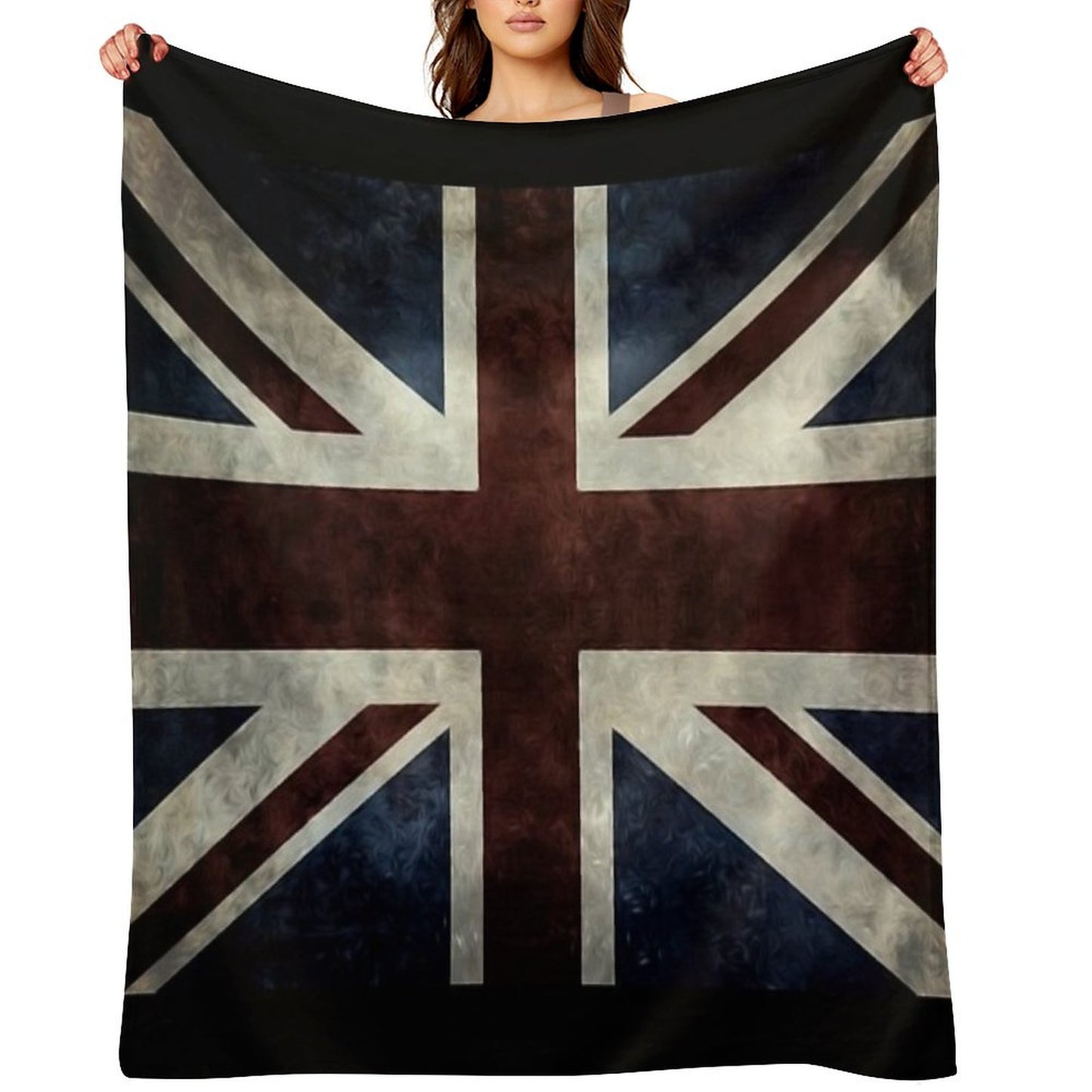 A Grunge Looking Distressed Union Jack Uk Version Throw Blanket