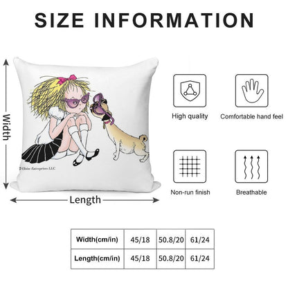 Eloise And Weenie in Sunglasses Soft Durable Construction Throw Pillow