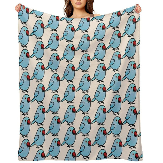 Chubby Blue Indian Ringneck Parakeet - Female Throw Blanket
