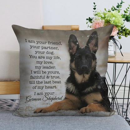I Am Your German Shepherd Linen Throw Pillow Cover