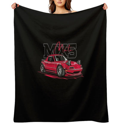 Red Mazda MX5 Miata Throw Blanket