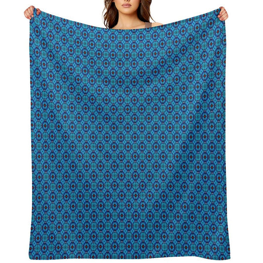 Blue Petal Medallions Throw Blanket