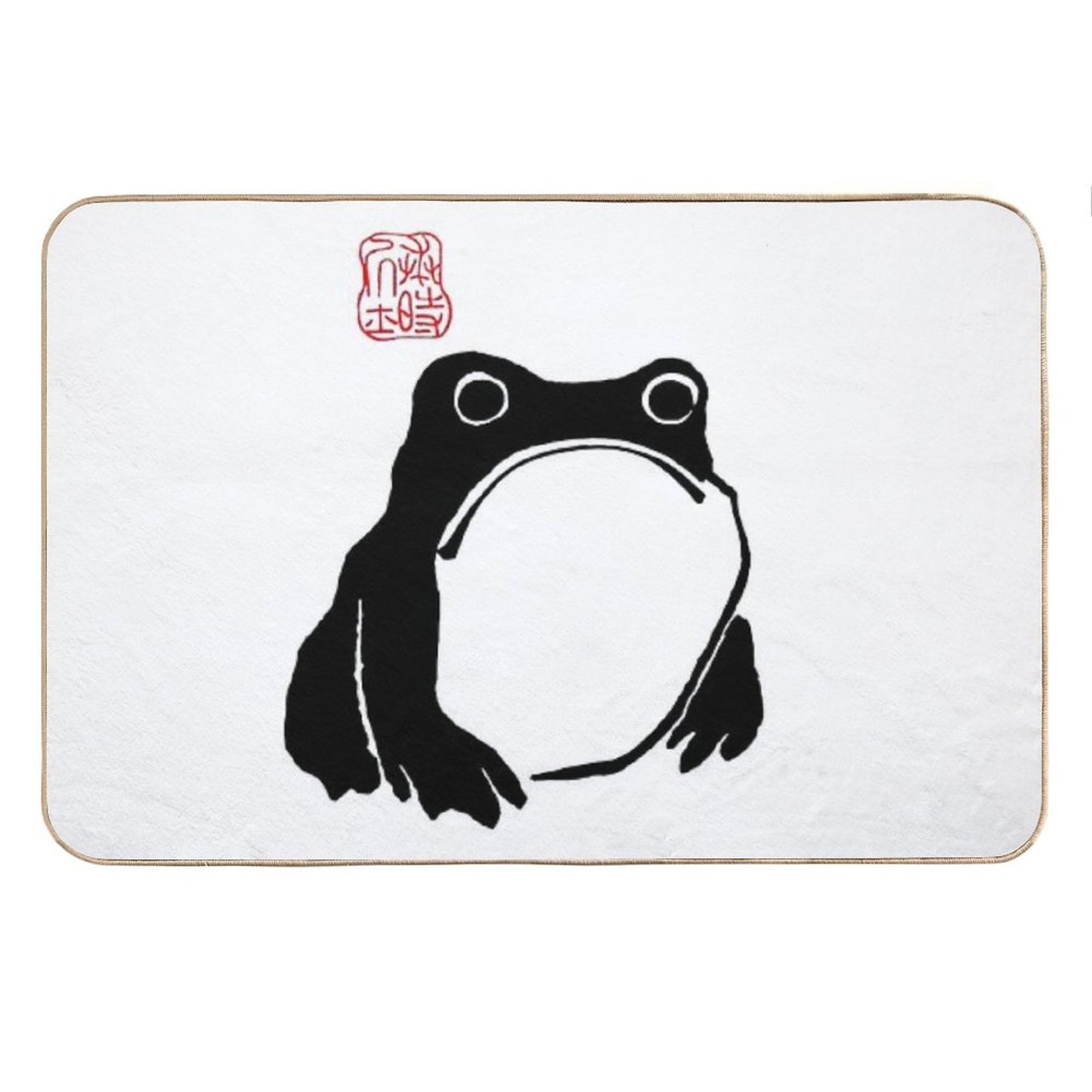 Unimpressed Frog Japanese Woodblock Matsumoto Hoji Bath Mat