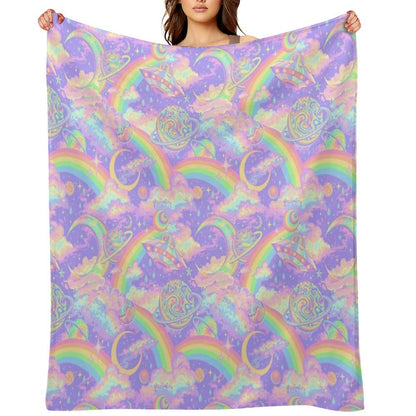 Psychedelic Space Throw Blanket