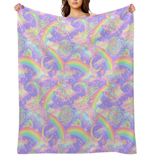 Psychedelic Space Throw Blanket