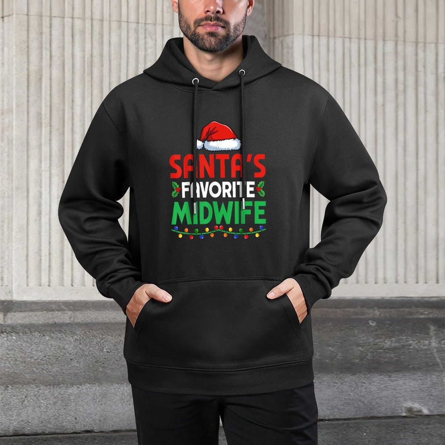 Santas Favorite Midwife Christmas LD Nurse Baby Catcher Casual Wear Hoodie