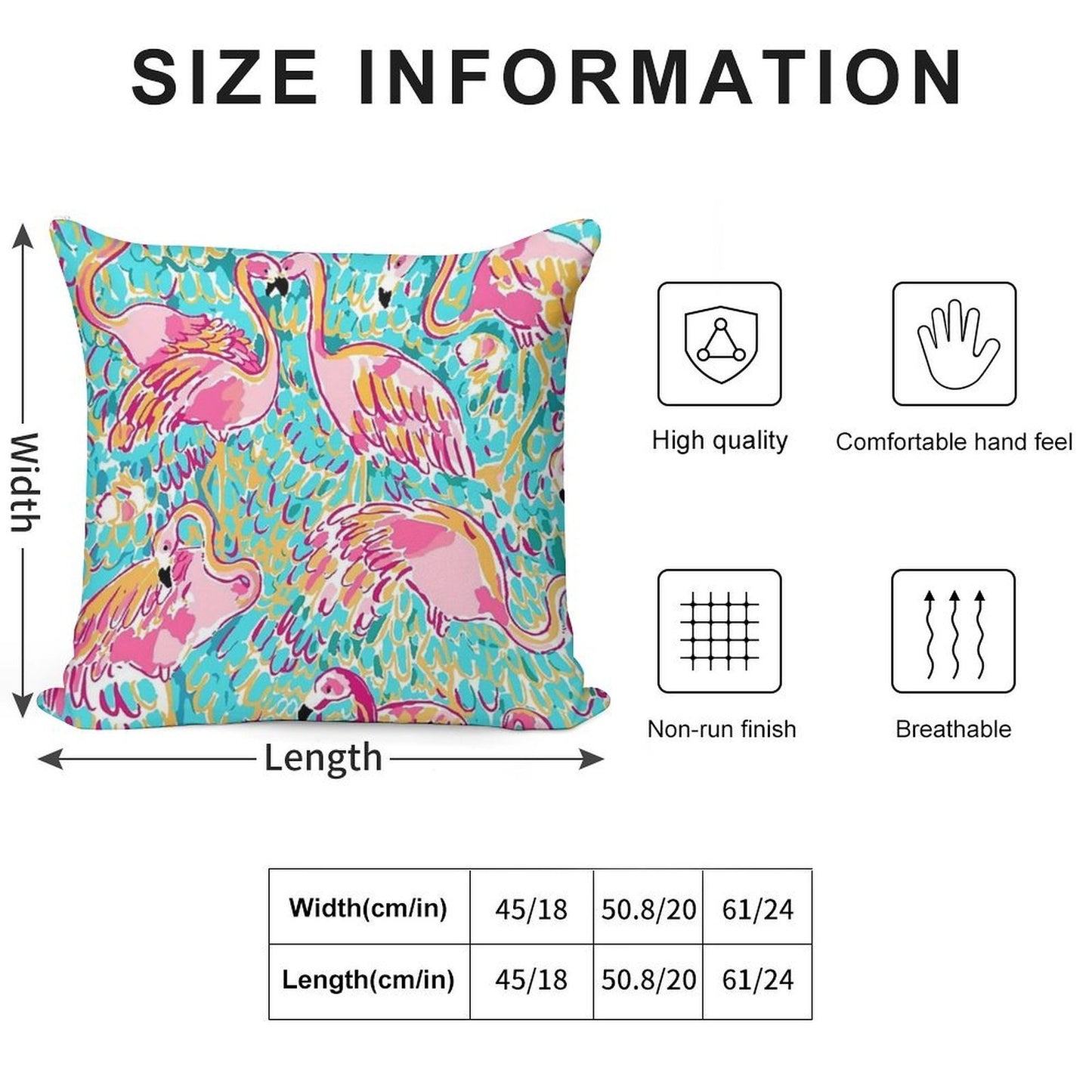 Sweet Flamingo Soft Washable Throw Pillow