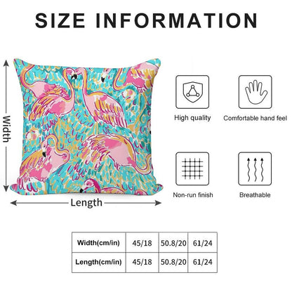 Sweet Flamingo Soft Washable Throw Pillow