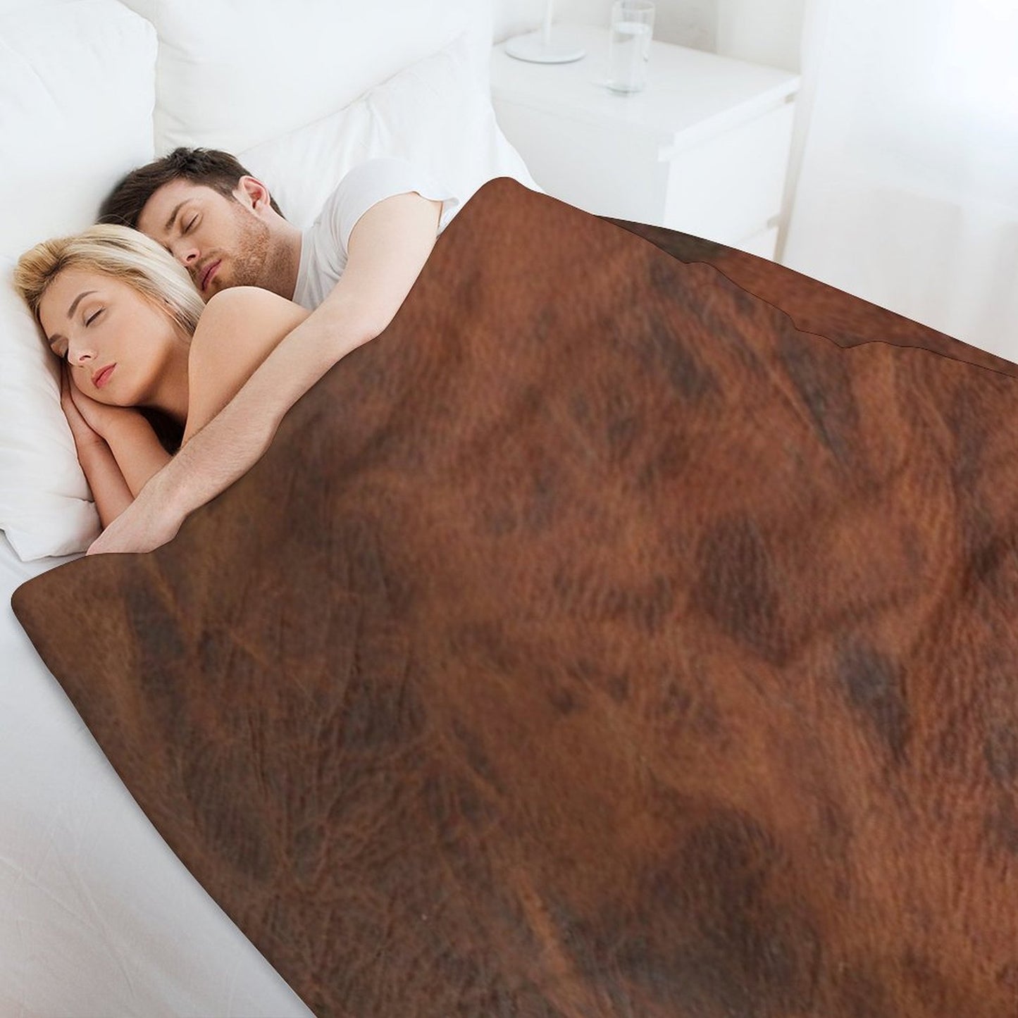 Leather Clouded Pattern Dark Throw Blanket