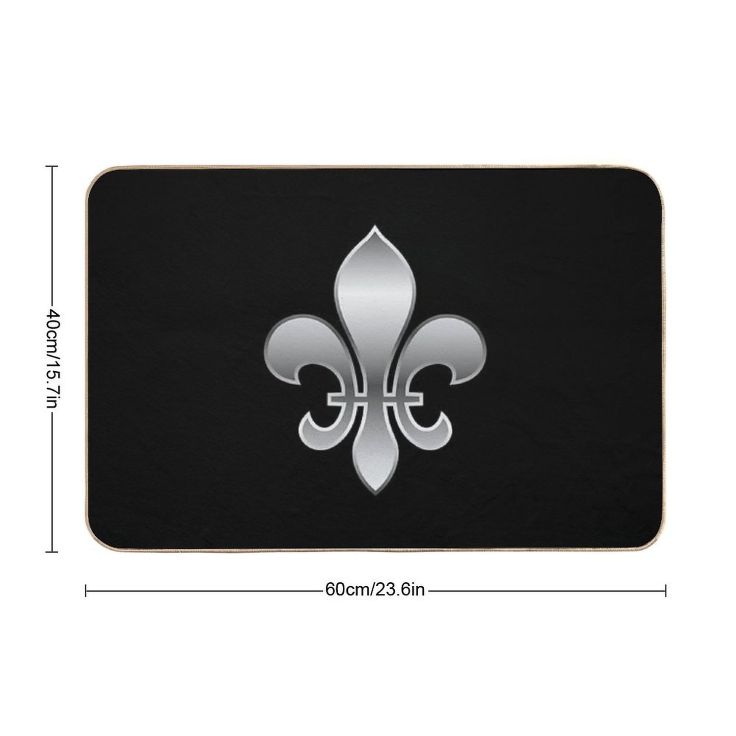 Fleur De Lys  Fleur De Lis Metallic Silver Look Bath Mat