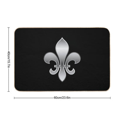 Fleur De Lys  Fleur De Lis Metallic Silver Look Bath Mat