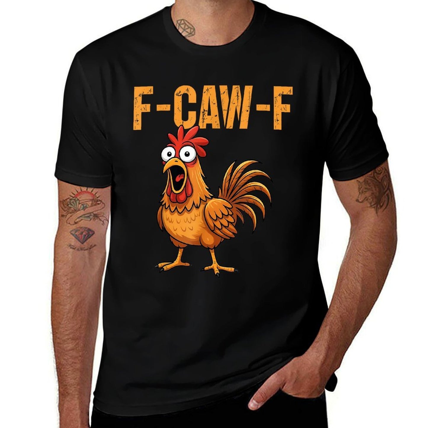 F-Caw-F Funny Chicken Humor F-Caw-F Quote Rooster Meme  Affordable Price T-Shirt