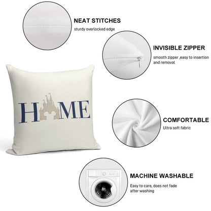 Castle Home Soft Hidden Zipper Throw Pillow