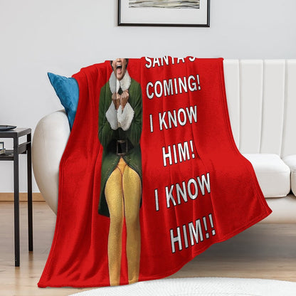 Santa's Coming! I Know Him! Throw Blanket