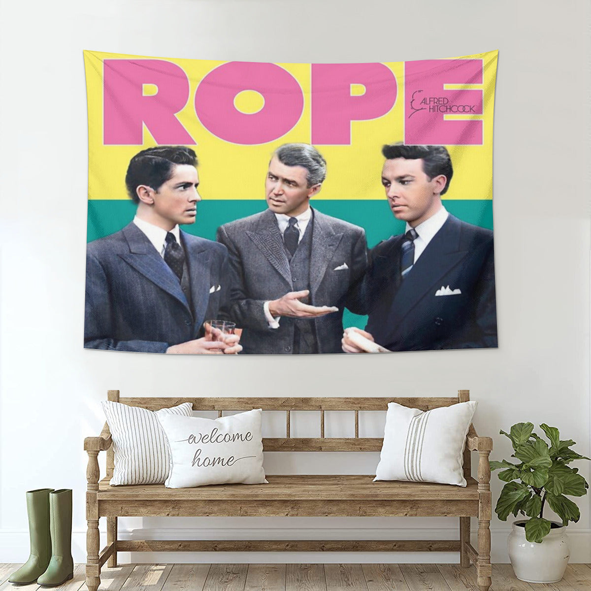 Alfred Hitchcock s Film Rope Becomes A Cocktail For A Corpse Officially Licensed Fan Art Tapestry