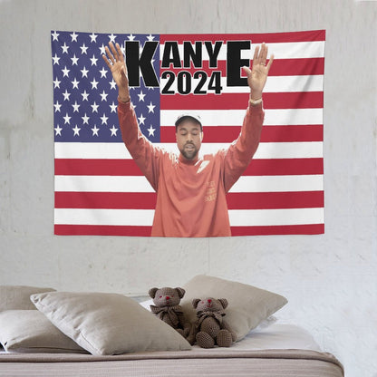 Kanye 2024 West  America Flag Tapestry