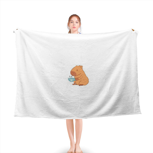 Capybara with a Tea Cup Throw Blanket